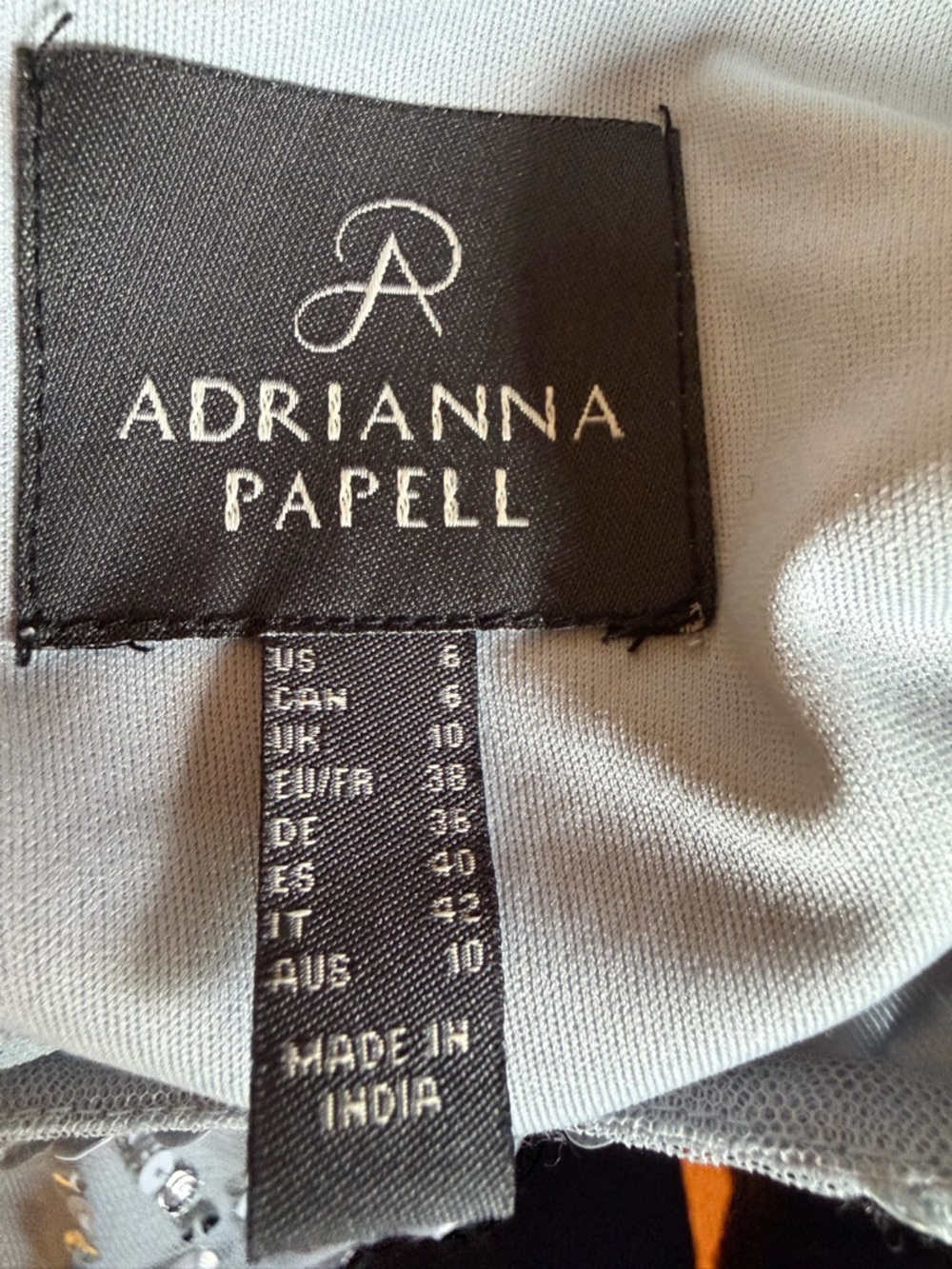Adrianna Papell Silver Sequin Long-Sleeve Beaded A-Line Cocktail Dress - Size 6 - Picture 10 of 13